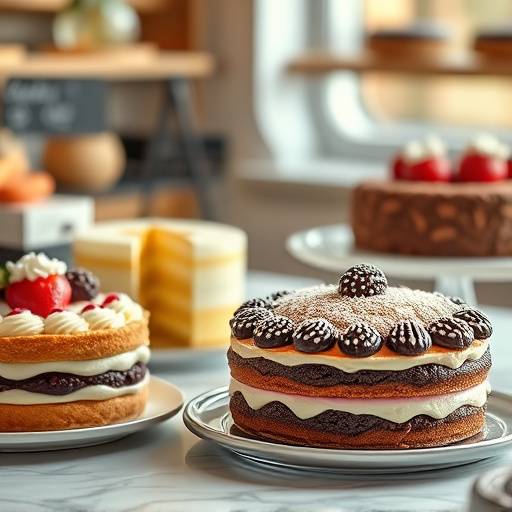 Still from a TV commercial for Sweet Delights Bakery featuring their artisanal cakes and pastries